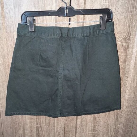 *3 FOR $9* Forever 21 Dark Wash Colored Rinse Mini Button Front Short Skirt L - Picture 2 of 2